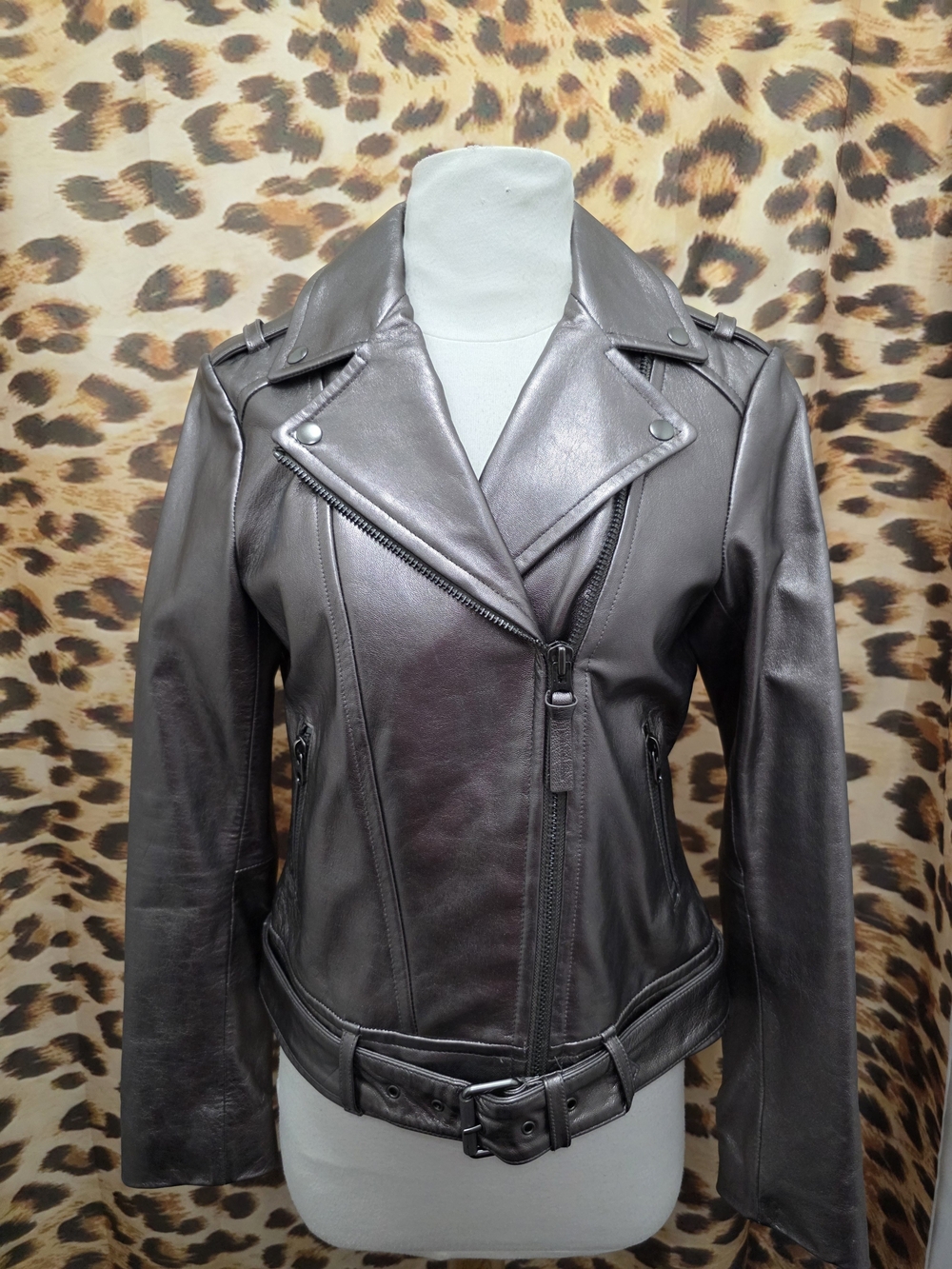 Mackage x Aritzia FLORICA Metallic Genuine Leather Moto Jacket - Size XS-S